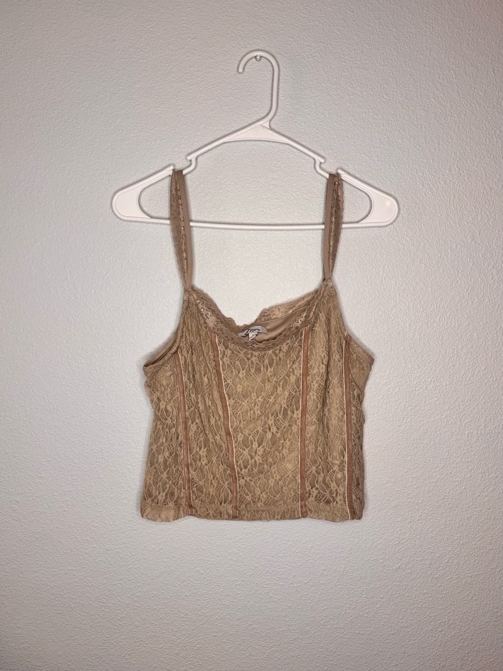Self Esteem Lace Cami in Taupe Beige